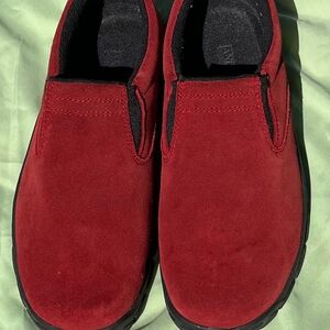 Lands' End Red Loafers Slip-Ons Suede